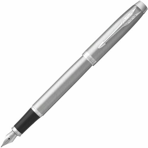 Ручка перьевая Parker 'IM Essential Stainless Steel CT' перо F, синяя, в подарочной упаковке