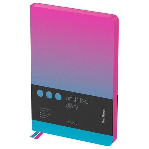 Ежедневник недатир. A5, 136л, кожзам, Berlingo 'Radiance', розовый/голубой градиент