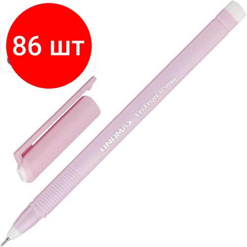 Комплект 86 штук, Ручка шариковая неавтомат. Unomax Tritron 2x д/ш0.5мм, л.0.3мм син, асс