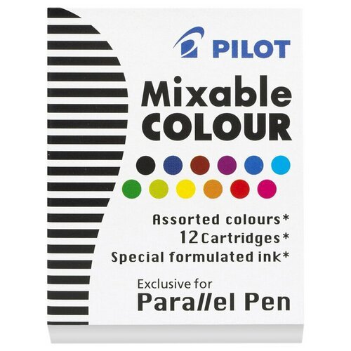 Стержни, Капсулы чернильные для перьевой ручки PILOT IC-P3-AST разноцветный 12