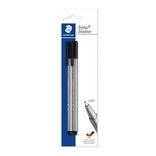 Ручки капиллярные 'Triplus Fineliner', 0,3 мм, черные, 2 штуки