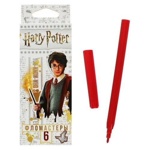 Фломастеры 6 цветов 'Гарри Поттер', картонная коробка, европодвес