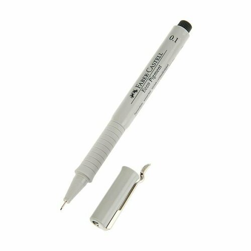 Ручка капиллярная для черчения и рисования Faber-Castell линер Ecco Pigment 0.1 мм, пигментная, чёрная, 166199 (комплект из 5 шт)