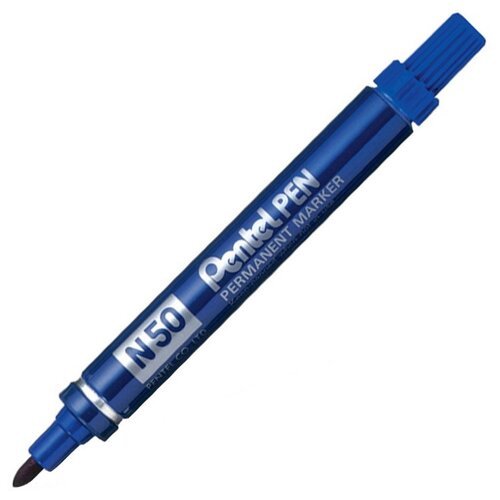 Pentel Маркер перманентный Pen (N50), синий, 12 шт.
