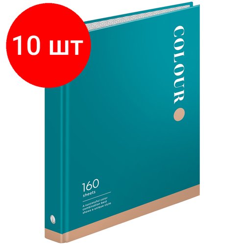 Комплект 10 шт, Тетрадь на кольцах А5, 160л, 7БЦ, ArtSpace 'Моноколор. Уникальный стиль', глянцевая ламинация