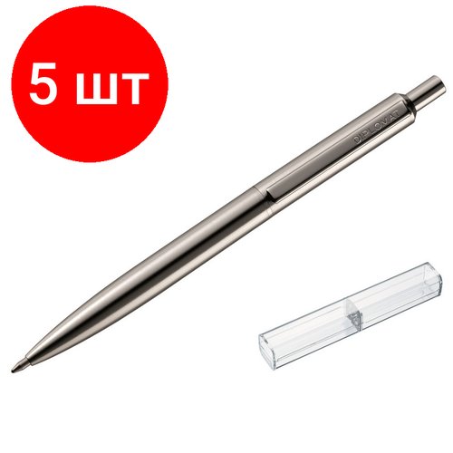 Комплект 5 штук, Ручка шариковая DIPLOMAT Equipment stainless steel синий D10543213