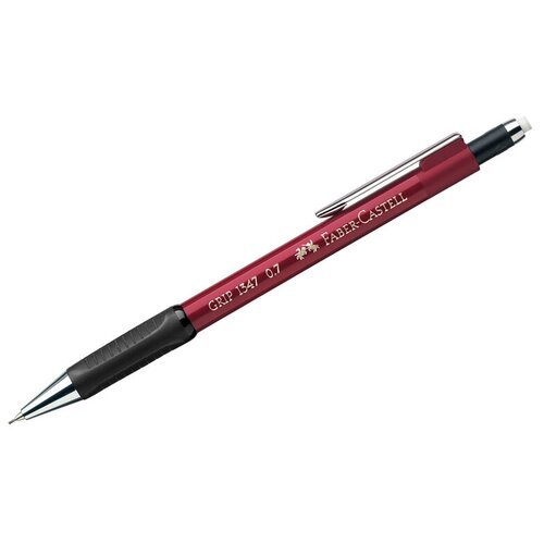 Карандаш механический Faber-Castell Grip 1347 (В, 0.7мм, с ластиком, автоподача грифеля, корпус красный) 12шт. (134721)