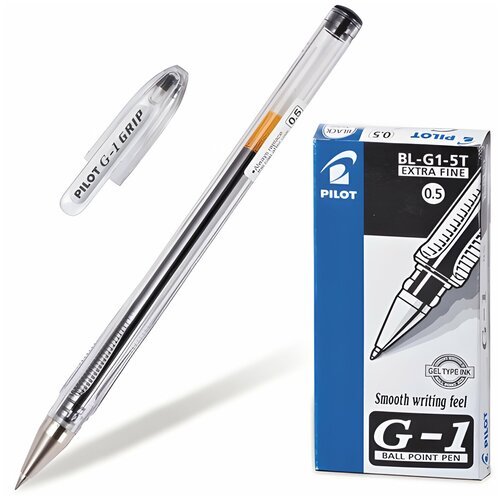 PILOT Ручка гелевая Super Gel, 0.5 мм (BL-SG-5), черный цвет чернил, 1 шт.