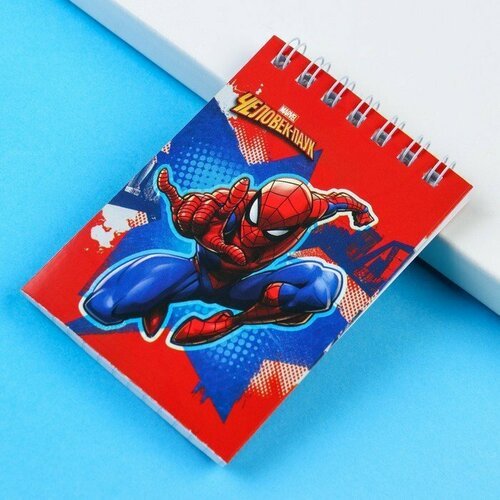 Блокнот А7 32 л на гребне Человек-паук Супергерой (комплект из 58 шт)