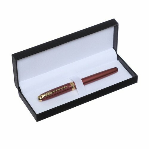 Ручка подарочная роллер, в кожзам футляре ПБ UT, корпус розовый/золото