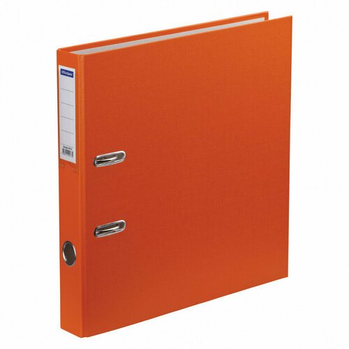 Папка-регистратор OfficeSpace, 50мм, бумвинил, с карманом на корешке, оранжевая, 270114