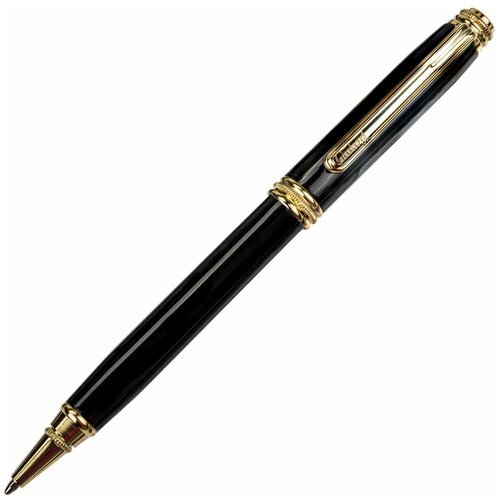 Ручка подарочная шариковая GALANT 'Black', корпус черный, золотистые детали, пишущий узел 0,7 мм, синяя, 140405