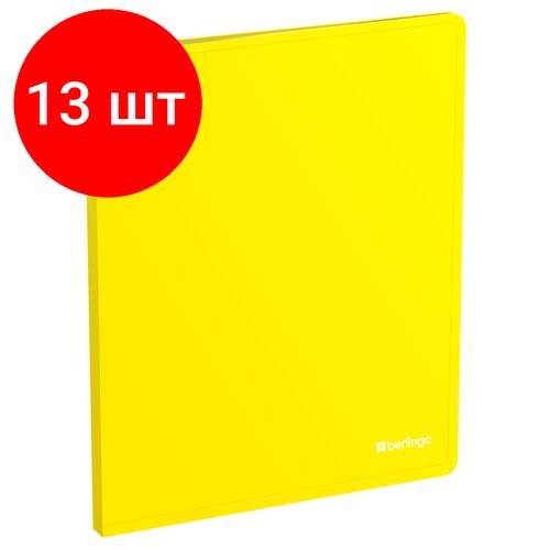 Комплект 13 шт, Папка с 20 вкладышами Berlingo 'Soft Touch' А4, 17мм, 700мкм, желтая, с внутр. карманом