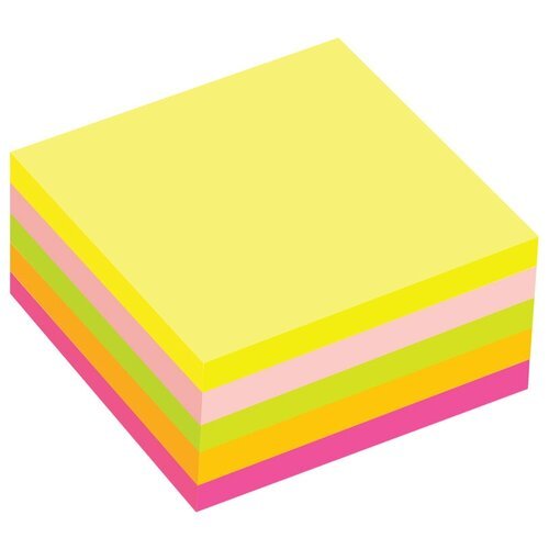 Стикеры (самоклеящийся блок) OfficeSpace, 76x76мм, 5 цветов неон, 400 листов (SN_54149), 6 уп.