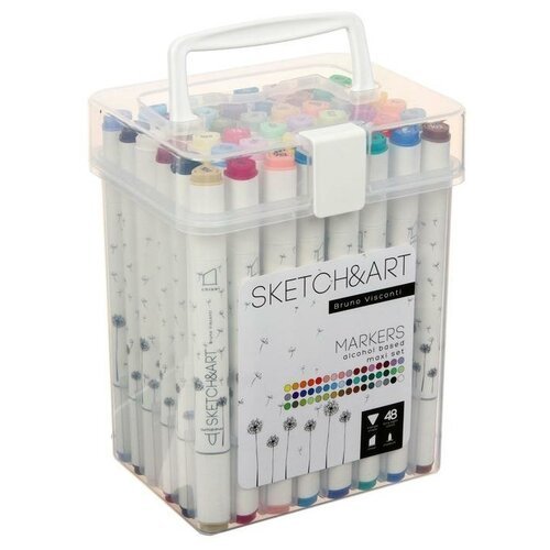 Набор художественных маркеров 48 цветов SKETCH&ART 'Макси', в пенале
