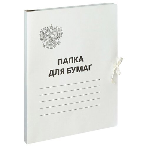 OfficeSpace Папка для бумаг с завязками Герб России A4, картон немелованный 300 г/м2, белый