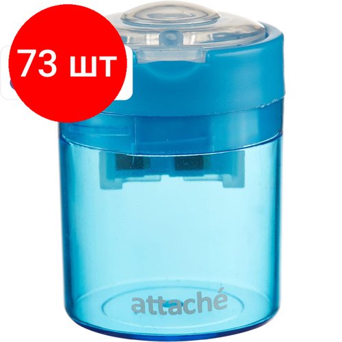 Комплект 73 штук, Точилка Attache Economy на 2 отв, c цветным контейнером, ассорти