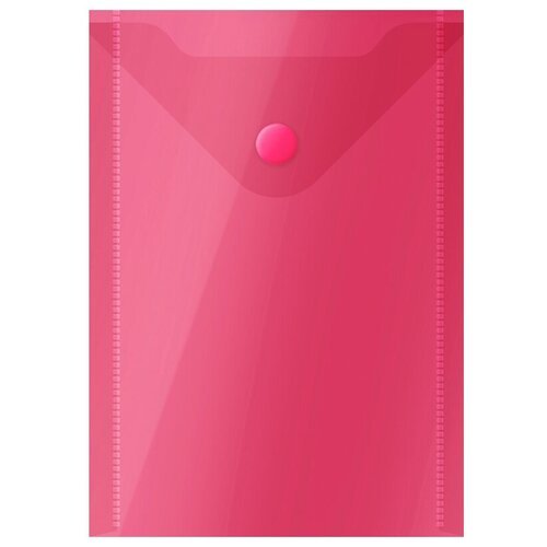 OfficeSpace Папка-конверт на кнопке А6, пластик 150 мкм, красный