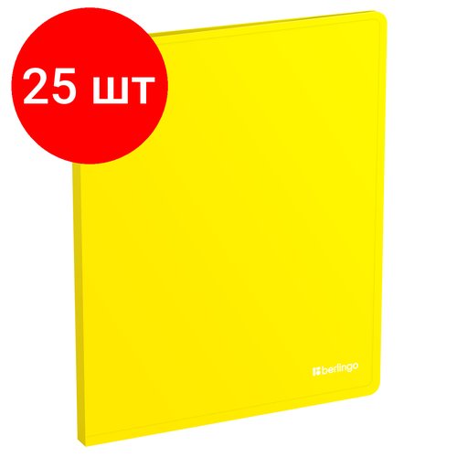 Комплект 25 шт, Папка с зажимом Berlingo 'Soft Touch', 17мм, 700мкм, желтая, с внутр. карманом