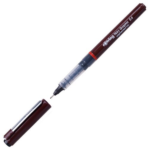 Ручка капиллярная Rotring 'Tikky Graphic' черная, 0,4мм, 12 шт. в упаковке