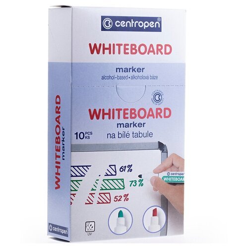 Centropen Набор маркеров для белых досок Whiteboard (8559) красный, 10 шт, красный, 1 шт.