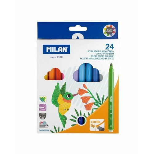Набор фломастеров MILAN на водной основе 24 цвета в картонной упаковке