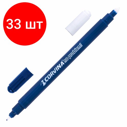 Комплект 33 шт, Ручка стираемая капиллярная CORVINA'No Problem', синяя, линия письма 0.5 мм, 41425