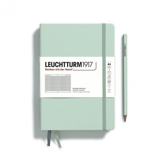 Блокнот Leuchtturm1917 Medium, 125 листов, в клетку, твердая обложка, мятный