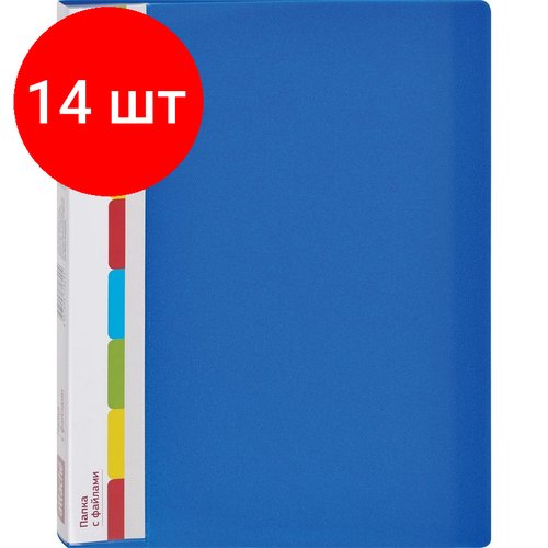 Комплект 14 штук, Папка файловая ATTACHE KT-30/07 синяя