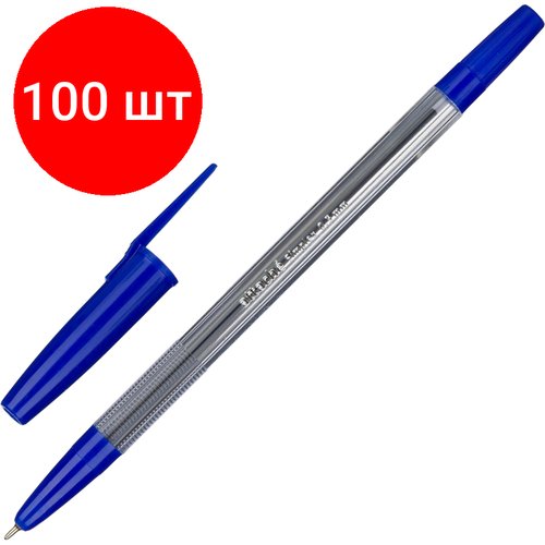 Комплект 100 штук, Ручка шариковая неавтомат. Attache Simplex шар0.5мм, лин0.3мм син, масл