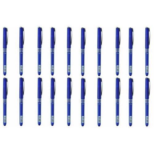 Linc Ручка шариковая Axo синий 0,7 мм, синяя резиновый грип, игольчатый наконечник, 20 шт