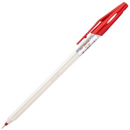 Ручка шариковая красные чернила, 0,7 мм INDEX. Комплект 100 шт.