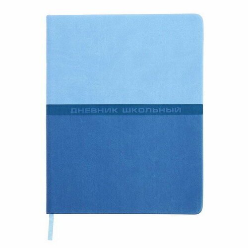 Дневник универсальный 1-11 класс, 48 листов 'Синий', твёрдая обложка из искусственной кожи, блинтовое тиснение, ляссе