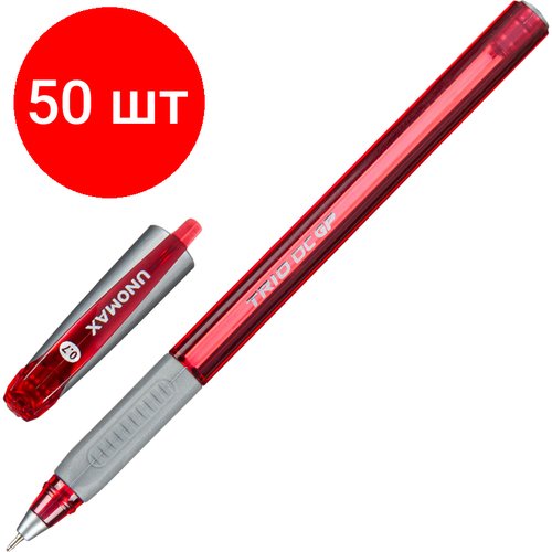Комплект 50 штук, Ручка шариковая неавтомат. Unomax/Unimax TrioDCGPtinted крас, мас, манж