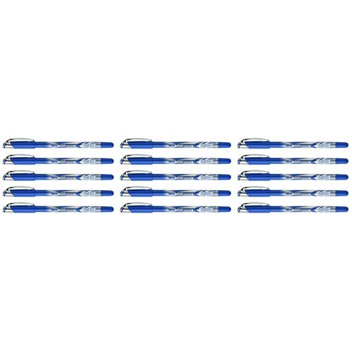 Linc Ручка шариковая Gliss, синяя, 0,7 мм, круглый корпус, резиновый грип, цвет корпуса ассорти, 15 шт.