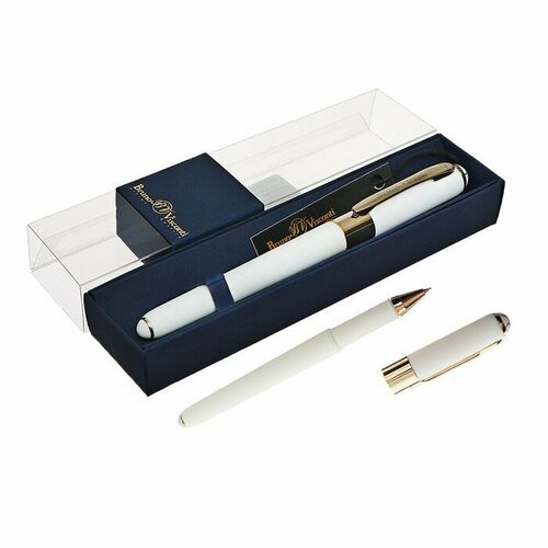Ручка шариковая, 0.5 мм, BrunoVisconti MONACO, стержень синий, корпус Soft Touch белый, в футляре