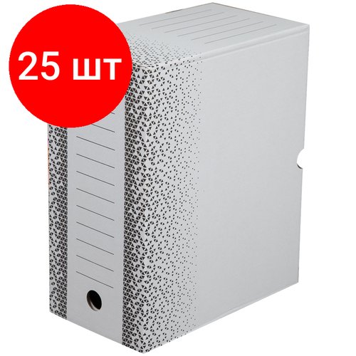 Комплект 25 шт, Короб архивный с клапаном OfficeSpace 'Standard' плотный, микрогофрокартон, 150мм, белый, до 1400л.