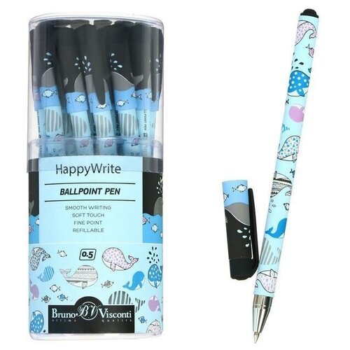 Ручка шариковая HappyWrite 'Друзья. Киты', 0,5 мм, синие чернила