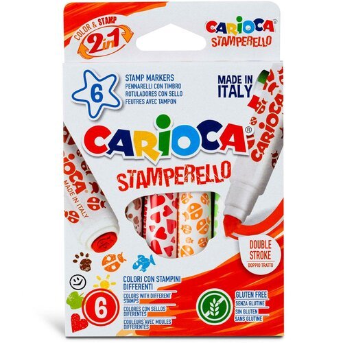 Carioca Фломастеры со штампами Stamperello 6 цв 42279