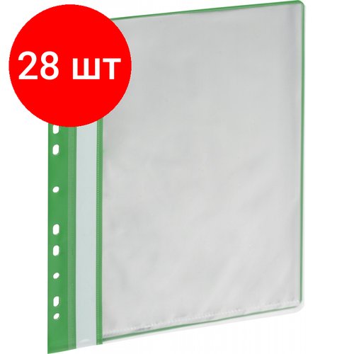 Комплект 28 штук, Папка файловая на 20 файлов Attache Economy А4, 160мкм, зеленая