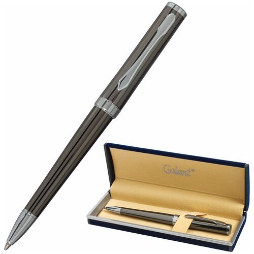 Ручка подарочная шариковая GALANT 'PASTOSO', корпус оружейный металл, детали хром, узел 0,7 мм, синяя, 143516