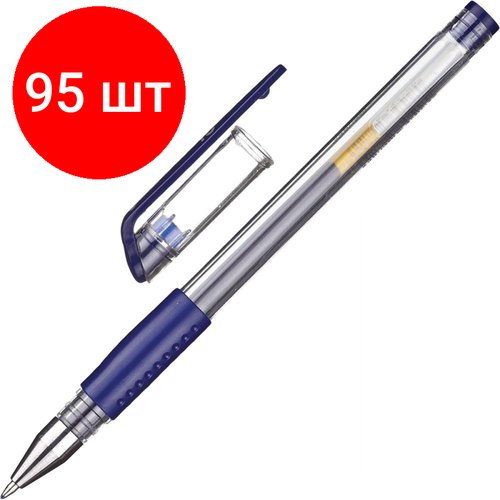 Комплект 95 штук, Ручка гелевая неавтомат. Attache Gelios-010 синий стерж, 0.5мм, манж