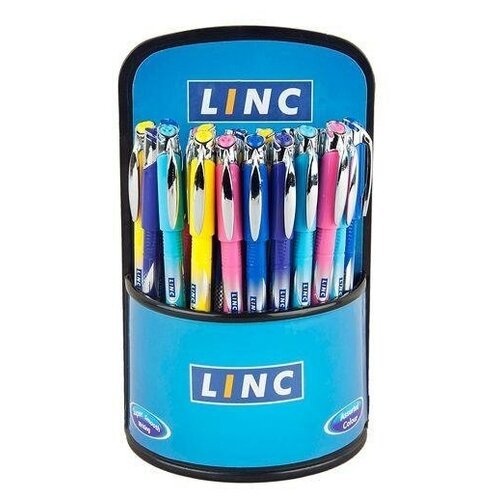 Ручка шариковая Linc Gliss (0.7мм, синий цвет чернил, разные цвета корпуса) 36шт. (1210F/display)
