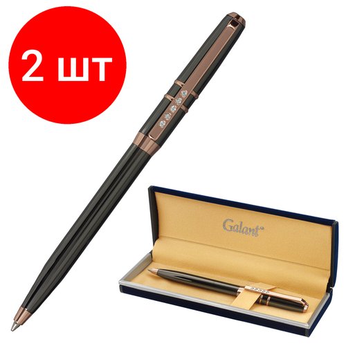 Комплект 2 шт, Ручка подарочная шариковая GALANT 'SFUMATO GOLD', корпус металл, детали розовое золото, узел 0.7 мм, синяя, 143515