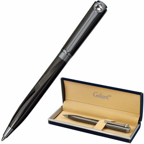Ручка подарочная шариковая Galant 'VITRUM', синяя, 0.7 мм, корпус металл серо-коричневый, футляр