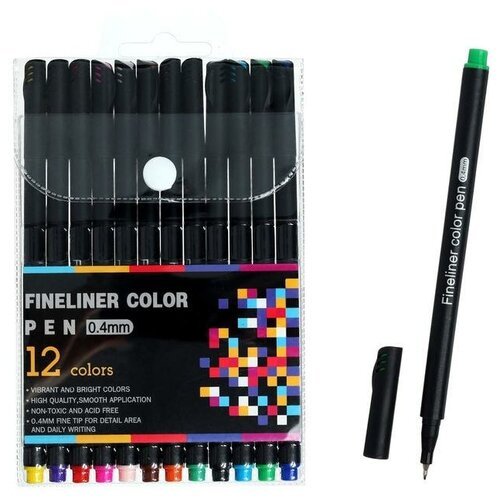 SUI Набор маркеров профессиональных, 12 цветов 0,4 мм