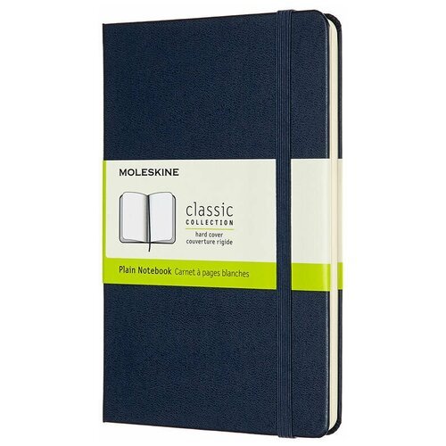 Блокнот Moleskine Classic, 208стр, без разлиновки, твердая обложка, синий [qp052b20]