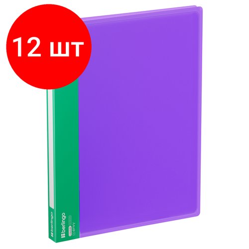 Комплект 12 шт, Папка на 2 кольцах Berlingo 'Envy' А4, 24мм, 700мкм, D-кольца, с внутр. карманом, фиолетовая