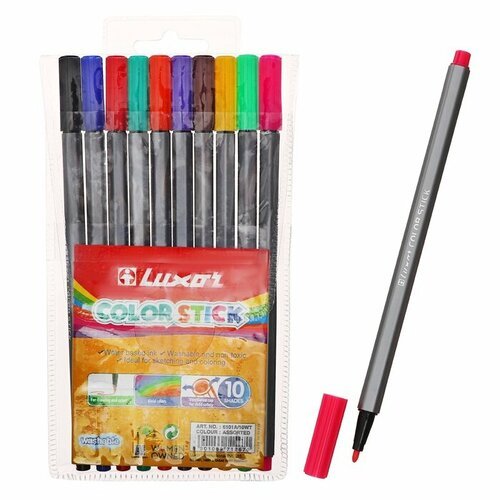 Фломастеры 10 цветов Luxor Color Stick'