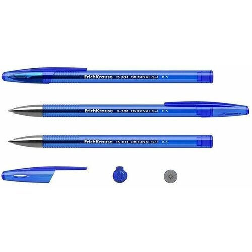 Ручка гелевая неавтоматическая Erich Krause R-301 Original Gel Stick синяя толщина линии 0.4 мм, 1442244